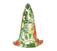 YQTGBCED Hojas Tropicales Y Flores Cape à capuche pour Halloween, style Renaissance, parfaite pour les jeux de rôle et les fêtes
