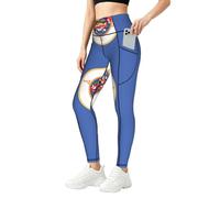 YQTGBCED Legging tendance avec poches pour femme, imprimé drapeau de l'État du Minnesota, parfait pour la salle de sport et le fitness, Noir , L