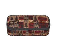 YQTGBCED Lodge Bear Trousse à crayons multifonction avec imprimé cerf et poisson Grande capacité, Noir , Taille unique, Étui à clé