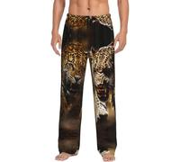 YQTGBCED Pantalon de détente pour homme, imprimé tigre léopard, pantalon de nuit confortable pour homme, pour se détendre à la maison ou pour les week-ends paresseux, Noir , M