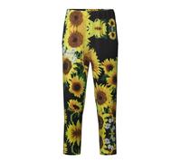 YQTGBCED Pantalon de pyjama confortable en coton imprimé tournesol 1, pour une variété d'occasions et peut être porté toute l'année, Noir , S