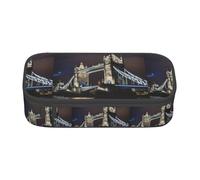 YQTGBCED Tower Bridge in London Trousse à stylos grande capacité avec organiseur, tissu Oxford, plusieurs compartiments, Noir , Taille unique, Trousse de maquillage