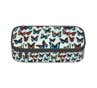 YQTGBCED Trousse à stylos de grande capacité avec organiseur, tissu Oxford, plusieurs compartiments, imprimé papillon et violoncelle, Noir , Taille unique, Trousse de maquillage