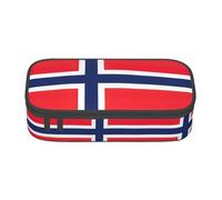 YQTGBCED Trousse à stylos grande capacité avec organiseur en tissu Oxford et plusieurs compartiments Motif drapeau norvégien, Noir , Taille unique, Trousse de maquillage