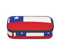 YQTGBCED Trousse à stylos grande capacité avec organiseur en tissu Oxford et plusieurs compartiments Motif drapeau du Chili, Noir , Taille unique, Trousse de maquillage