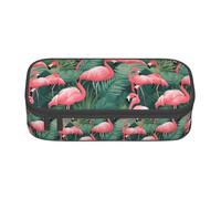 YQTGBCED Trousse à stylos grande capacité avec organiseur, tissu Oxford, plusieurs compartiments, imprimé flamant rose, Noir , Taille unique, Trousse de maquillage