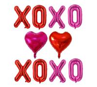 YQUQWN Lot de 10 ballons de Saint-Valentin comprenant des ballons XOXO en forme de cœur - Décorations de fête de Saint-Valentin, galentines, événements, propositions, toiles de fond de mariage