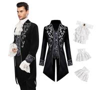 YQVGFBY Costume steampunk médiéval - Veste gothique à queue-de-morue - Manteau victorien pour cosplay d'Halloween de vampire pirate