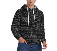 YQxwJL Abstrait Science Chimie Illustration 3D Athlétique Pull à Capuche Homme Pull à Capuche Chaud Col Rond Hiver Sweatshirt Coupe Décontractée Tailles S à 4X, Noir , S