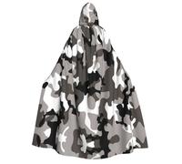 YQxwJL ack Cape à capuche unisexe avec imprimé camouflage gris blanc pour déguisement de sorcière corbeau