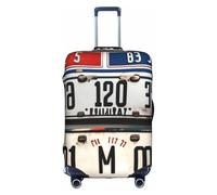 YQxwJL Ancienne plaque d'immatriculation imprimé voyage, housse de protection élastique pour valise de 45,7 à 81,3 cm, blanc, Moyen