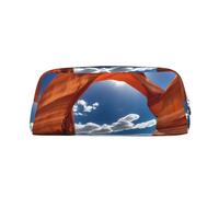 YQxwJL Arches National Park Trousse à crayons grande capacité avec fermeture éclair en cuir durable pour bureau, voyage