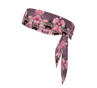 YQxwJL Bandeau réglable pour homme et femme Motif Tour Eiffel Paris Street Rose Imprimé floral Pour le sport