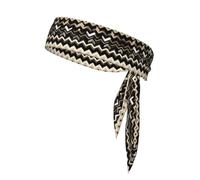 YQxwJL Bandeaux noirs et blancs avec imprimé zigzag pour homme et femme, bandana réglable, bandanas pour le sport
