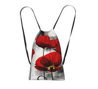 YQxwJL Beau sac à dos avec cordon de serrage imprimé fleur de coquelicot pour voyage plage pour un usage quotidien