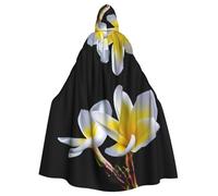 YQxwJL Belle cape à capuche imprimée Flower1 pour adulte - Longue cape unisexe pour sorcière, cosplay, fête, bal masqué