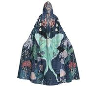 YQxwJL Belle cape longue à capuche imprimée papillon de nuit pour cosplay, Noël, carnaval, fête costumée