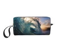 YQxwJL Belle trousse de maquillage de voyage avec imprimé vagues de l'océan - Cadeau pour femme - Trousse de maquillage portable pour femme, mère, sœur, blanc, One Size