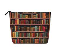 YQxwJL Bibliothèque Bibliothèque Imprimée Sac Cosmétique Sac Cosmétique Organisateur avec Fermeture Éclair Mignon Maquillage Pochettes Voyage Szie Trousse de Toilette, noir, One Size
