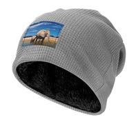 YQxwJL Big Ears Bonnet de ski coupe-vent avec doublure en polaire pour homme et femme, gris clair, Taille unique