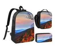 YQxwJL Blue Ridge Lot de 3 sacs à dos avec trousse à déjeuner pour voyage, travail, camping Unisexe