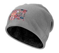 YQxwJL Bonnet de ski coupe-vent doublé en polaire avec imprimé symboles de l'Angleterre - Cadeau pour homme et femme par temps froid, gris clair, Taille unique