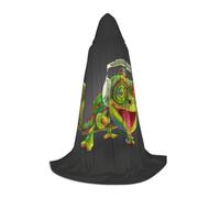 YQxwJL Caméléon Listen Music Print Cape à capuche longue pour adolescent, costume de sorcière vampire, sorcière