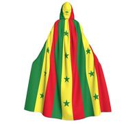 YQxwJL Cape à capuche avec drapeau du Sénégal - Unisexe - Pour carnaval, sorcière, corbeau - Cosplay