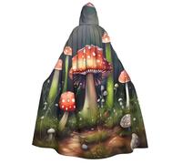 YQxwJL Cape à capuche avec imprimé champignon pour adultes, hommes et femmes, magicien, vampire, chevalier, déguisement