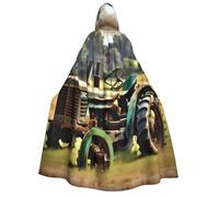 YQxwJL Cape à capuche avec imprimé de vieux tracteur photo de ferme pour adultes, hommes, femmes, magicien, vampire, chevalier, costume