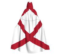 YQxwJL Cape à capuche avec imprimé drapeau de l'État de l'Alabama pour adulte, homme, femme, magicien, vampire, chevalier, déguisement
