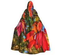 YQxwJL Cape à capuche avec imprimé feuilles rouges et fruits d'automne pour adultes, hommes et femmes, magicien, vampire, chevalier, déguisement