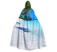 YQxwJL Cape à capuche avec imprimé plage et océan tropical, sable blanc, pour adultes, hommes, femmes, magicien, vampire, chevalier, déguisement