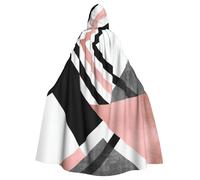 YQxwJL Cape à capuche avec imprimé triangle abstrait et rayé pour adulte - Longue cape unisexe pour sorcière, cosplay, fête, bal masqué