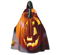 YQxwJL Cape à capuche d'Halloween avec imprimé citrouille d'automne pour adultes, hommes et femmes, magicien, vampire, chevalier, déguisement