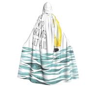 YQxwJL Cape à capuche imprimée avec citations « Let Your Dreams » pour adulte - Longue cape unisexe pour sorcière, cosplay, fête, bal masqué