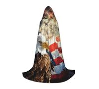 YQxwJL Cape à capuche longue et chaude pour adolescent, motif aigle de feu, drapeau américain, costume de sorcière de vampire, sorcière