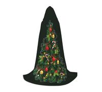 YQxwJL Cape à capuche longue et chaude pour adolescent, motif arbre de Noël, carnaval, vampire, sorcière, sorcière