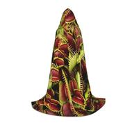 YQxwJL Cape à capuche longue et chaude pour adolescent, motif carnivore, plantes, vampire, sorcière, magicien