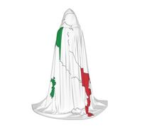 YQxwJL Cape à capuche longue et chaude pour adolescent, motif carte italienne, motif carte du drapeau italien, costume de sorcière de vampire