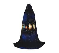 YQxwJL Cape à capuche longue et chaude pour adolescent - Motif exploration du système solaire