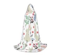 YQxwJL Cape à capuche longue et chaude pour adolescent, motif fleurs, lapins, oiseaux, carnaval