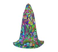 YQxwJL Cape à capuche longue et chaude pour adolescent, motif graffiti, carnaval, sorcière, vampire, sorcière