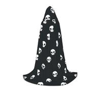 YQxwJL Cape à capuche longue et chaude pour adolescent, motif tête de mort, costume de sorcière de vampire