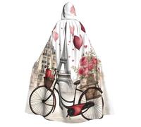 YQxwJL Cape à capuche Love Paris Tower Coffee Wine Perfume Bicycle Heart Print Halloween pour adulte homme femme magicien vampire chevalier fantaisie costume