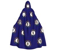 YQxwJL Cape à capuche pour adulte avec imprimé drapeau du Kentucky - Longue cape pour fête, homme et femme - Carnaval