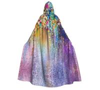 YQxwJL Cape à capuche pour adulte, longue cape abstraite violette pleurante, pour fête, carnaval, bal masqué