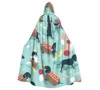 YQxwJL Cape à capuche pour femme avec imprimé hot dogs et limonade, manteau d'hiver chaud pour cosplay, déguisement, bal masqué