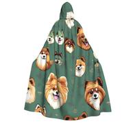 YQxwJL Cape à capuche pour homme et femme avec motif imprimé Poméraniens