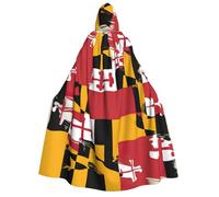YQxwJL Cape à capuche pour homme et femme - Imprimé drapeau du Maryland - Déguisement de magicien, vampire, chevalier